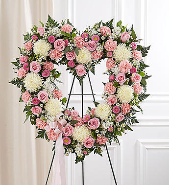 Always Remember™ Floral Heart Tribute- Pink- Medium