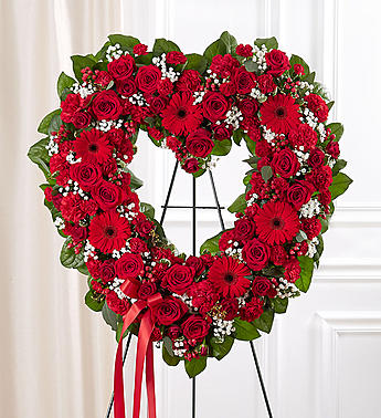 Always Remember™ Floral Heart Tribute- Red – Medium